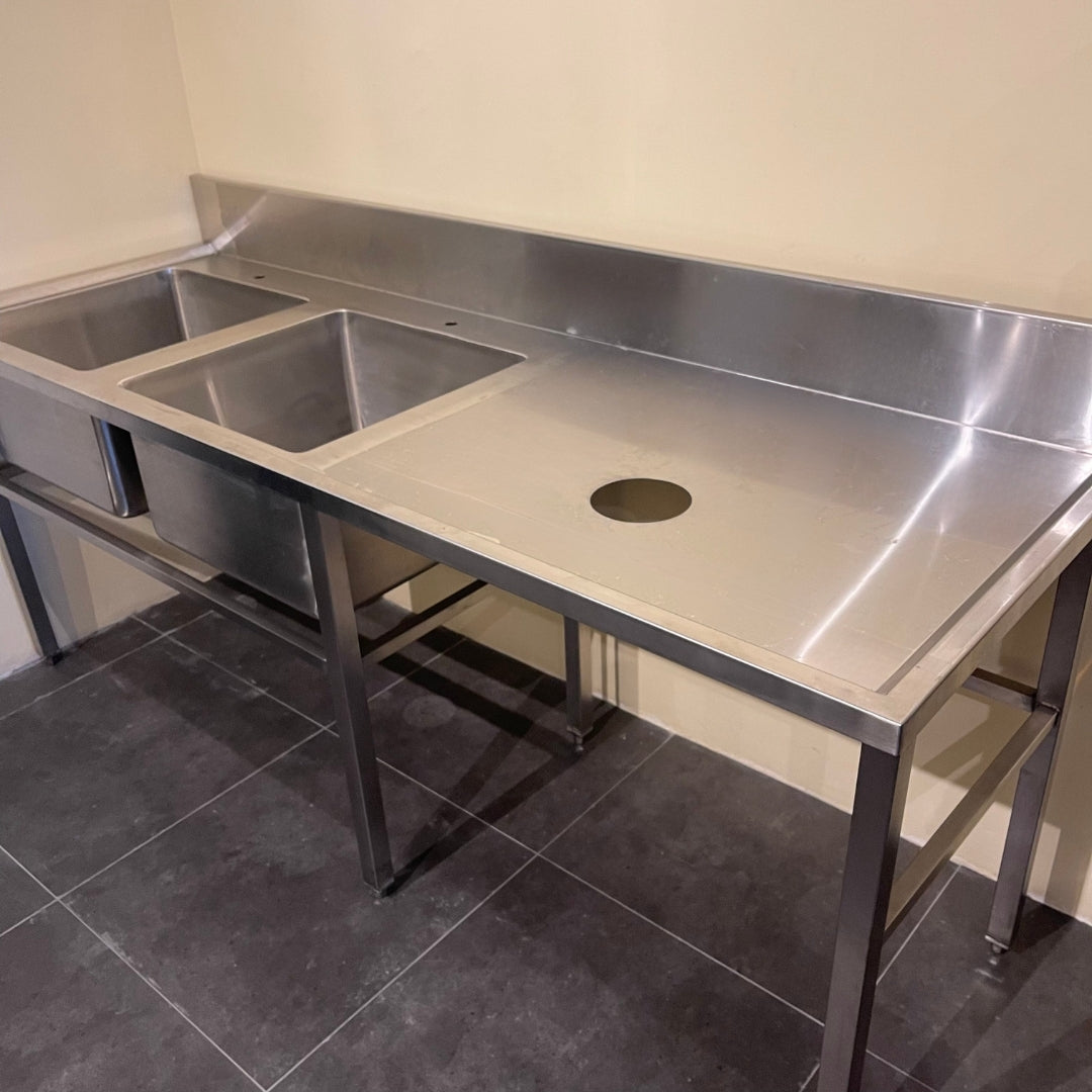 custom: 2 Compartment Sink with Garbage Chute