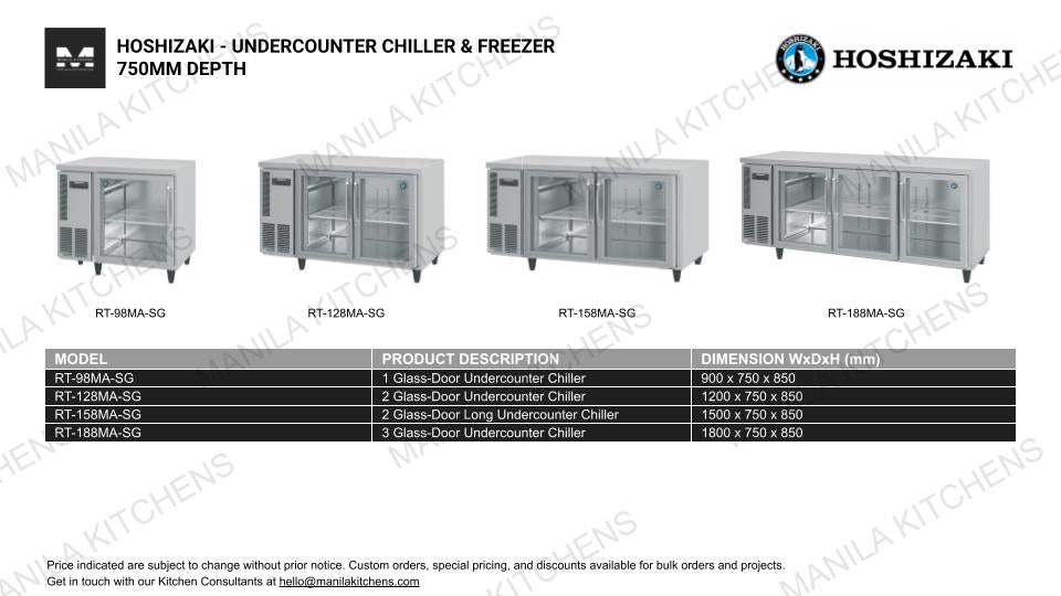 Hoshizaki 2-Glass-Door Undercounter Chiller (RT-128MA-SG)