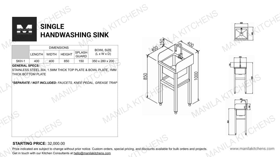 Single Handwashing Sink