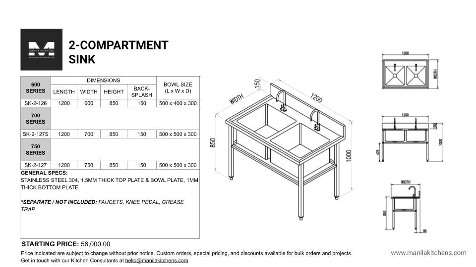 2-Compartment Sink