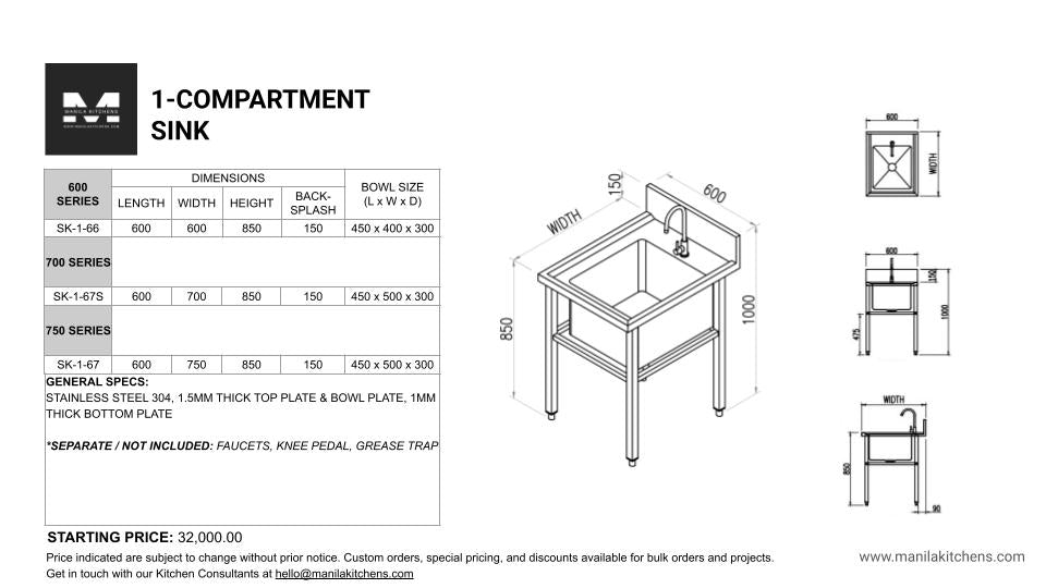 1-Compartment Sink