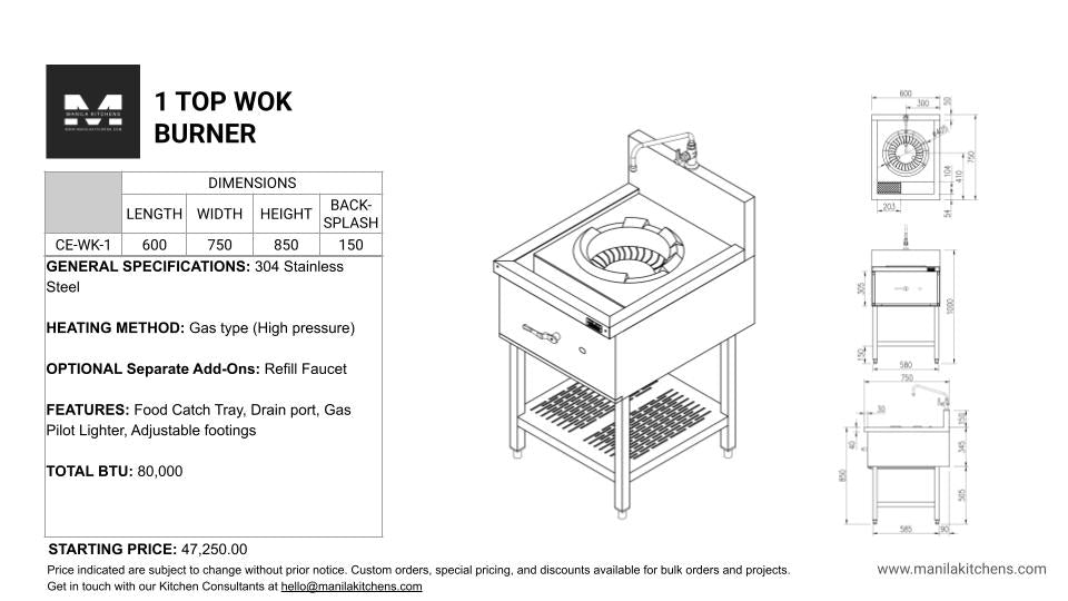 1 Top Wok Burner