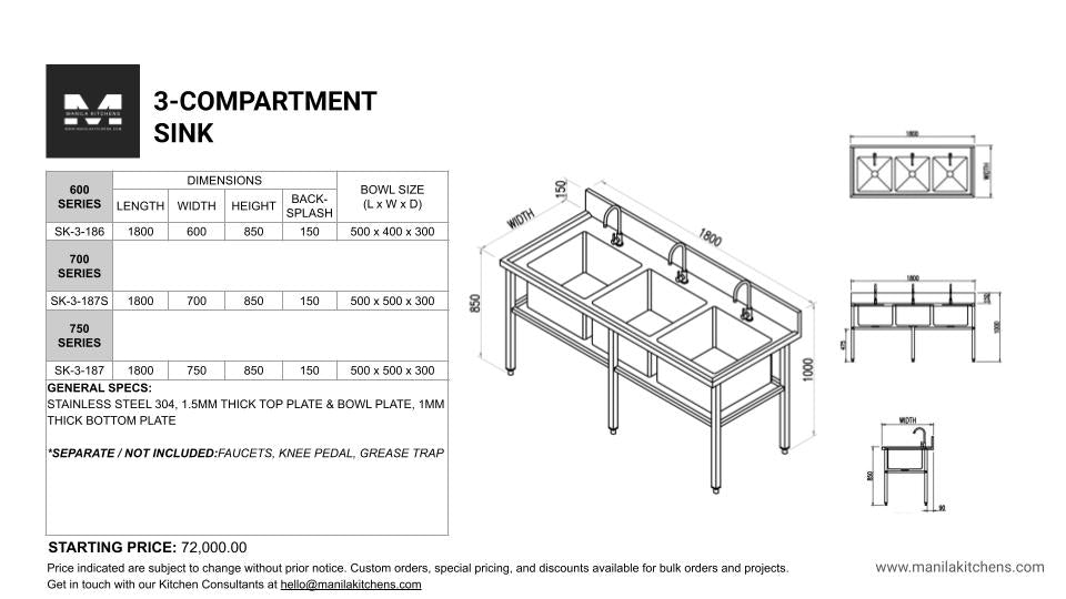 3-Compartment Sink