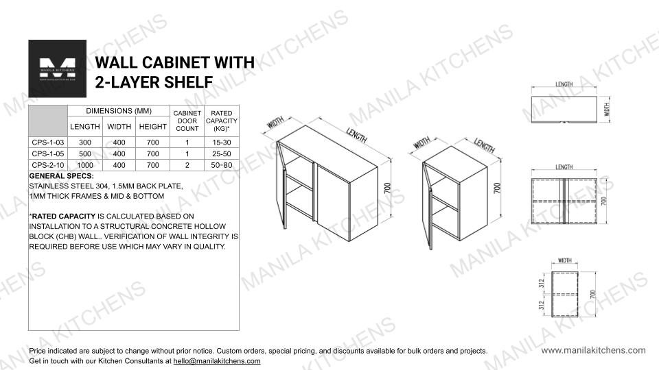 Wall Cabinet with 2-Layer Shelf