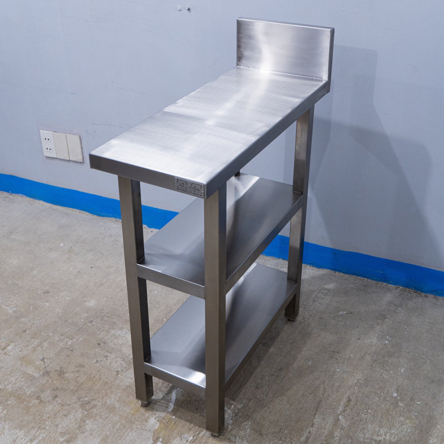 Filler Table with Bottom Shelf with Backsplash