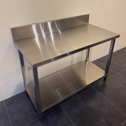 Table with Bottom Shelf with Backsplash (600 Series)
