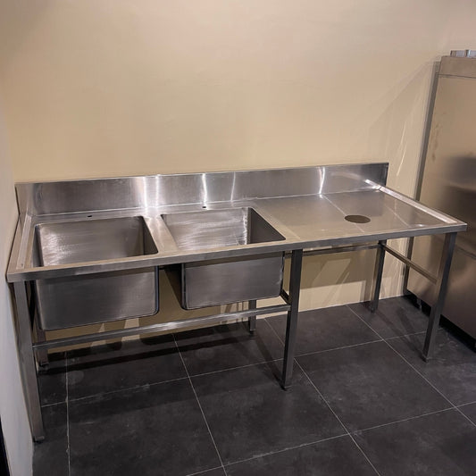 custom: 2 Compartment Sink with Garbage Chute