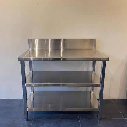 Table With Middle & Bottom Shelf With Backsplash (700 Series)
