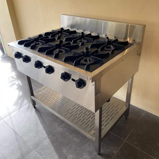 6-Top Low-pressure Burner with Bottom Shelf