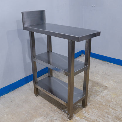 Filler Table with Bottom Shelf with Backsplash