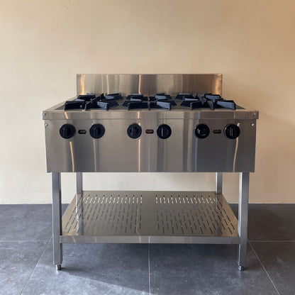 6-Top Low-pressure Burner with Bottom Shelf