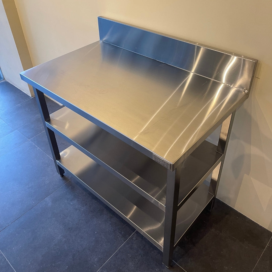 Table With Middle & Bottom Shelf With Backsplash (700 Series)
