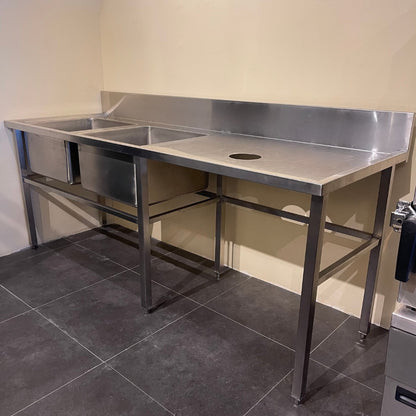 Table with Garbage Chute with Backsplash (600 Series)