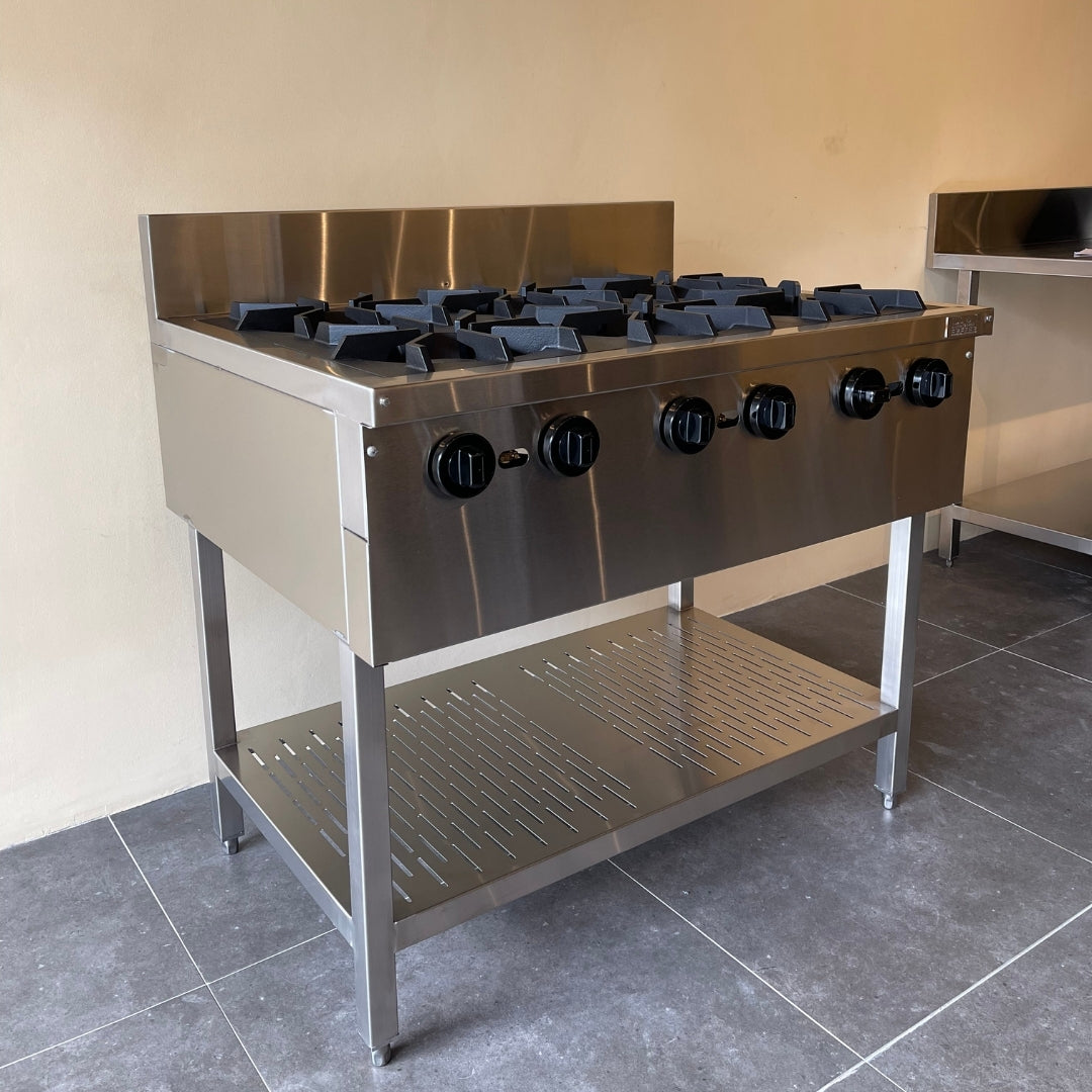 6-Top Low-pressure Burner with Bottom Shelf