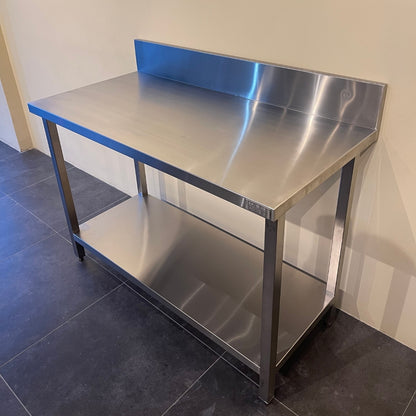 Table with Bottom Shelf with Backsplash (600 Series)