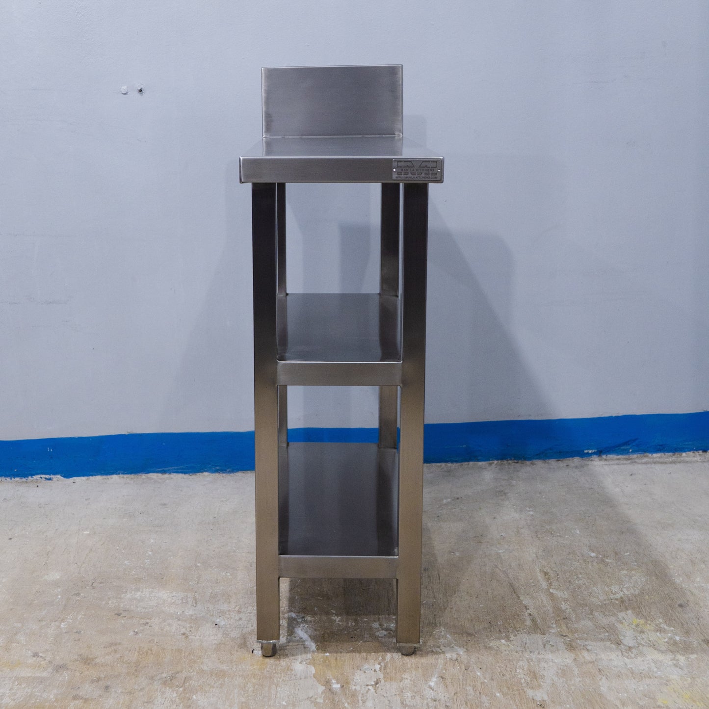 Filler Table with Bottom Shelf with Backsplash