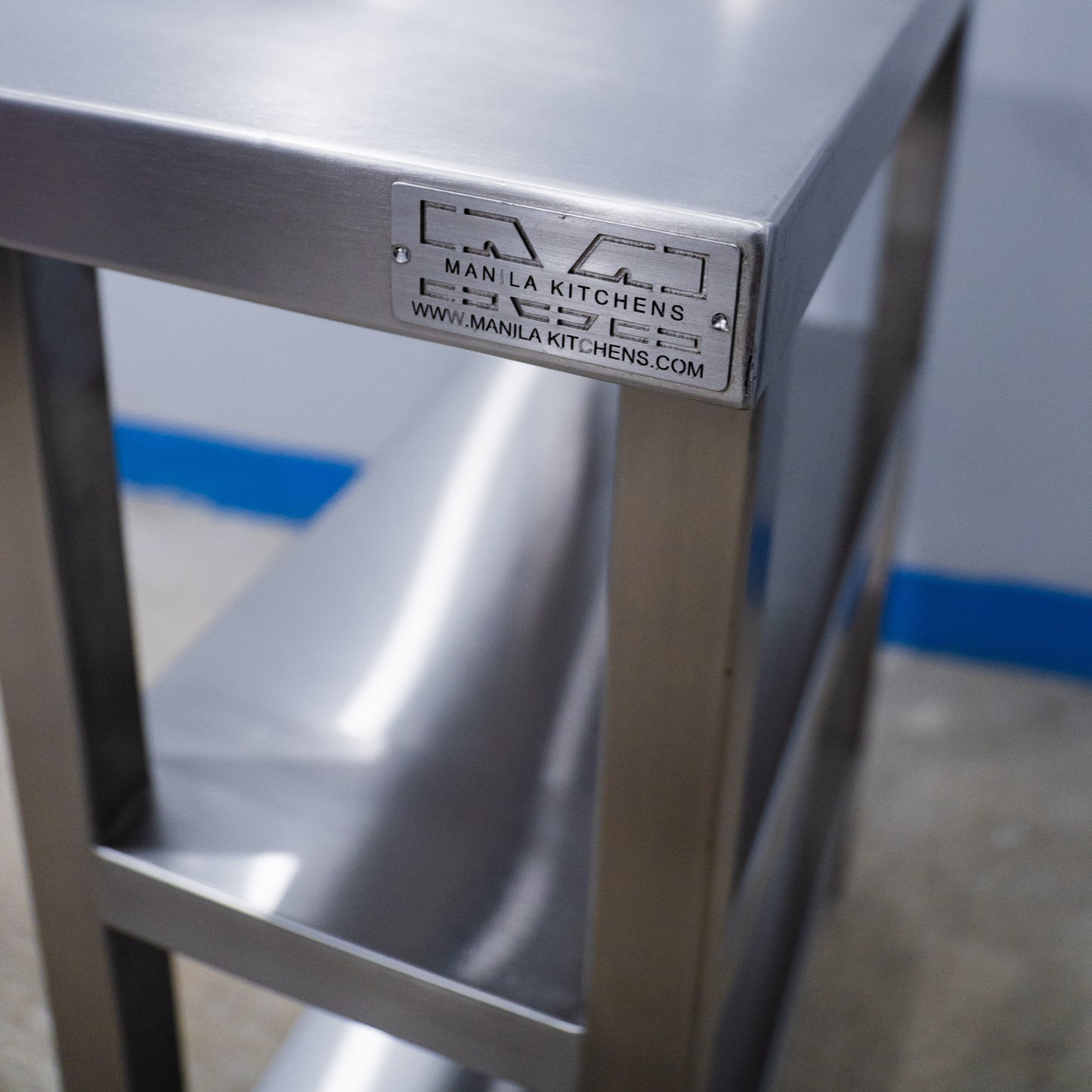 Filler Table with Bottom Shelf with Backsplash