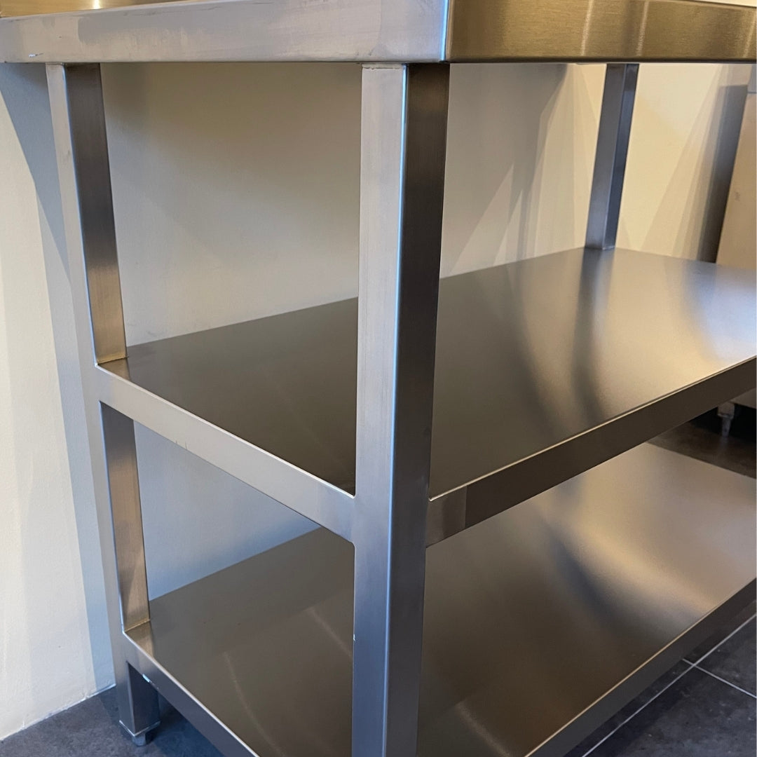 Table With Middle & Bottom Shelf With Backsplash (700 Series)