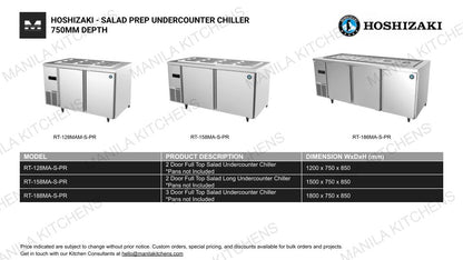 Hoshizaki 2-Door Full Top Salad Long Undercounter Chiller ( RT-158MA-S-PR)