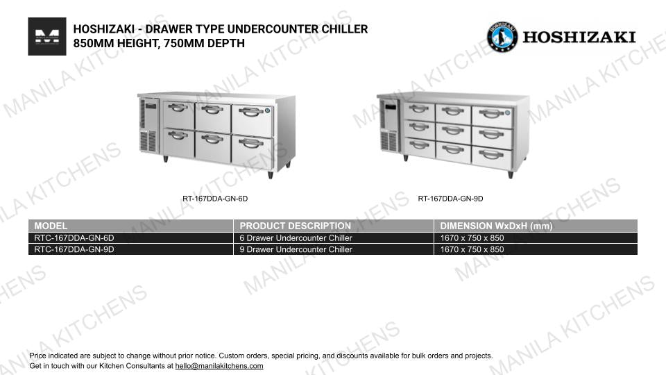 Hoshizaki 9 Drawer Undercounter Chiller (RTC-167DDA-GN-9D)