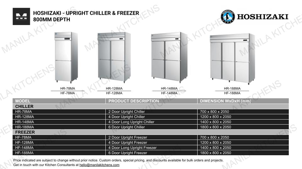 Hoshizaki 4 Door Long Upright Chiller (HR-148MA)
