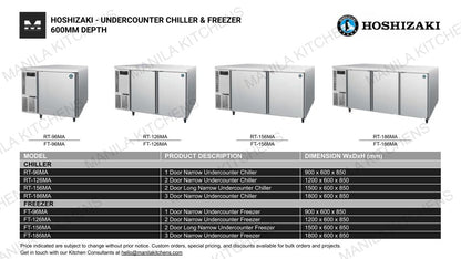 Hoshizaki 1 Door Narrow Undercounter Chiller (RT-96MA)