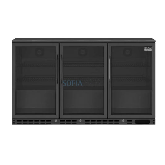 Sofia 3 Door Black Stainless Steel Bottle Undercounter Cooler (SOFBC-3 BS)