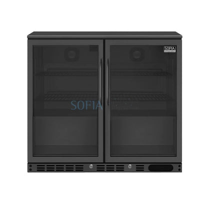 Sofia 2 Door Black Stainless Steel Bottle Undercounter Cooler (SOFBC-2 BS)