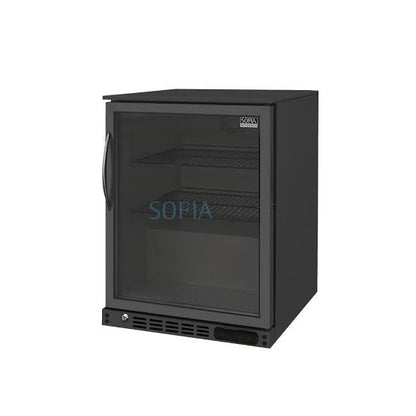 Sofia 1 Door Black Stainless Steel Bottle Undercounter Cooler (SOFBC-1 BS)
