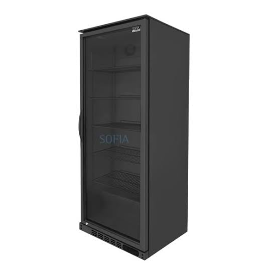 Sofia 1 Door Black Stainless Steel Bottle Upright Cooler (SOFBC-UP1 BS)