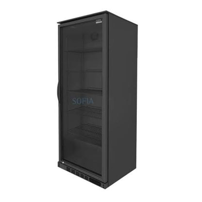 Sofia 1 Door Black Stainless Steel Bottle Upright Cooler (SOFBC-UP1 BS)