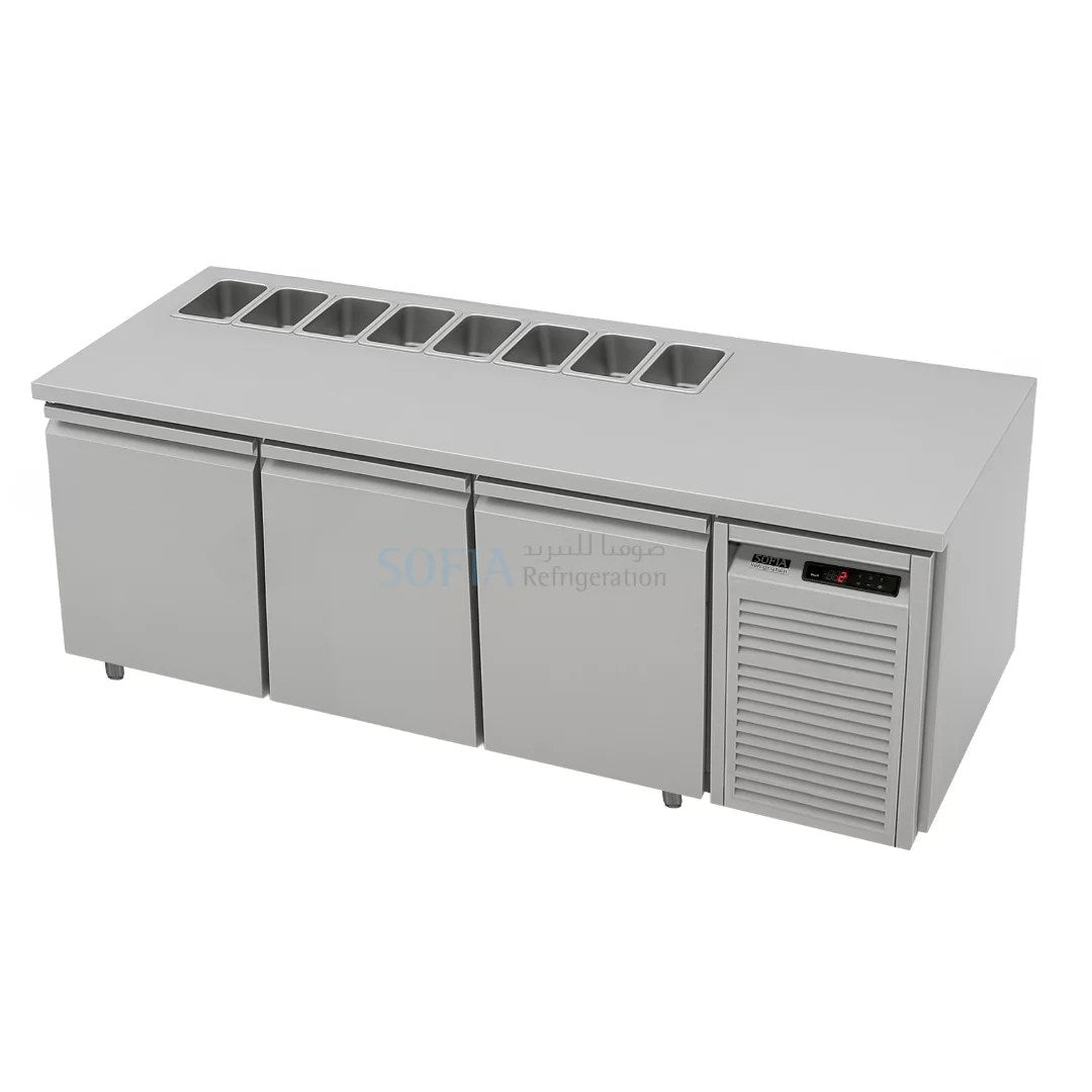 Sofia 3 Door Undercounter Chiller + GN Top Opening 7* 1/3 (SOFUC-190 GN)