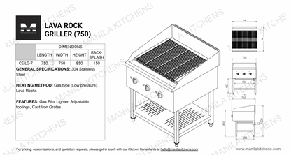 Lava Rock Griller 750