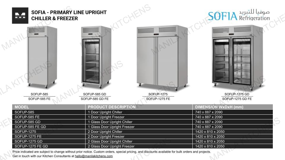 Sofia 2 Glass Door Upright Chiller (SOFUP-1275 GD)