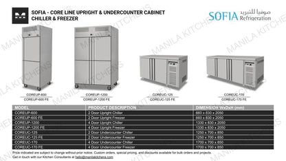 Sofia  4 Door Upright Freezer (COREUP-1200 FE)