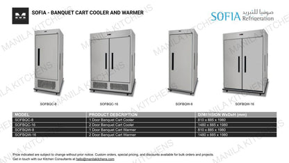 Sofia 1 Door Banquet Cart Cooler (SOFBQW-8)