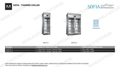 Sofia 2 Glass Door Upright Thawing Chiller (SOFTC-2)