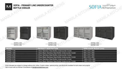 Sofia  3 Door Stainless Steel Bottle Undercounter Cooler (SOFBC-3 SS)