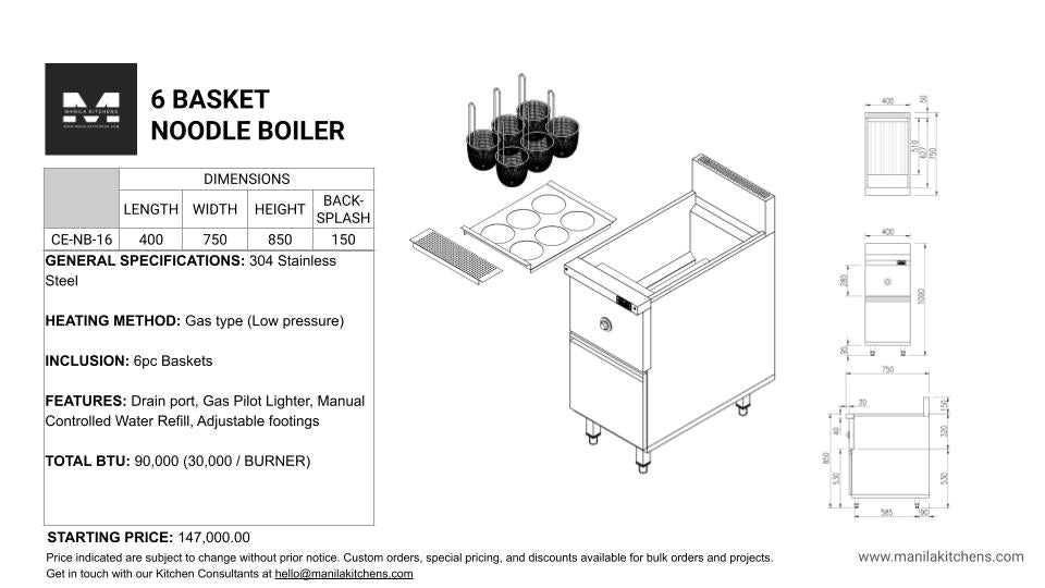6 Basket Noodle Boiler