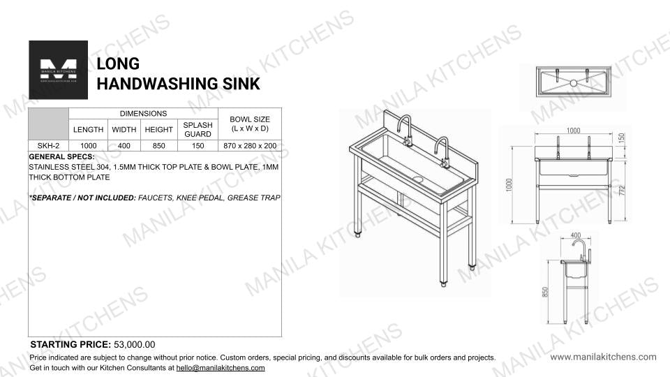 Long Handwashing Sink