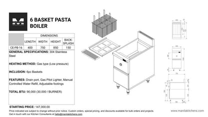 6-Basket Pasta Boiler