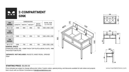 2-Compartment Sink