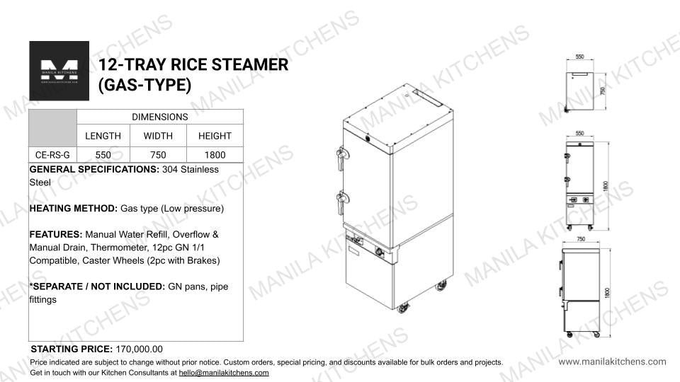 12-Tray Rice Steamer Gas Type