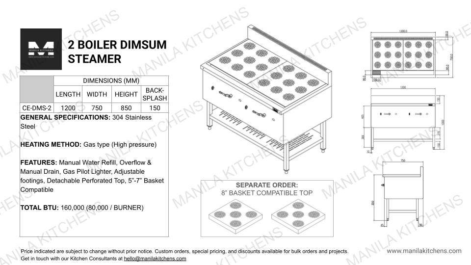 2-Boiler Dimsum Steamer