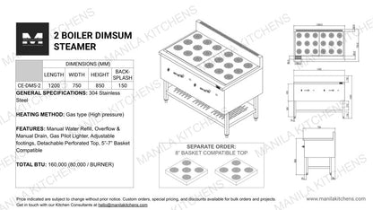 2-Boiler Dimsum Steamer