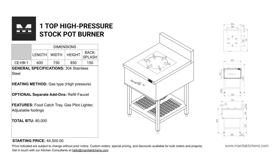1-Top High Pressure Stock Pot Burner