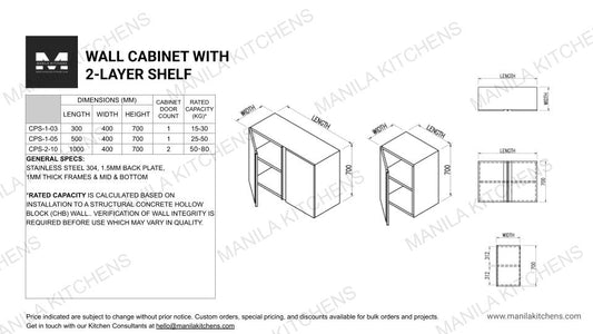 Wall Cabinet with 2-Layer Shelf