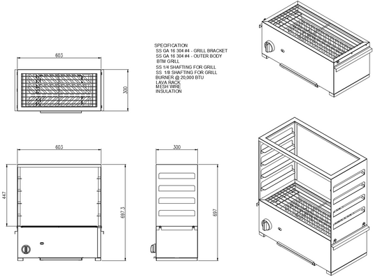 Japanese Style Lava Rock Grill (Tabletop)